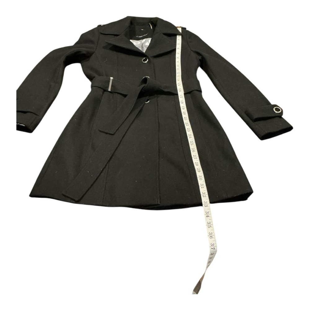 Calvin Klein Women’s Wool Blend Belted Trench Coat – Size XS – Black - Picture 7 of 12